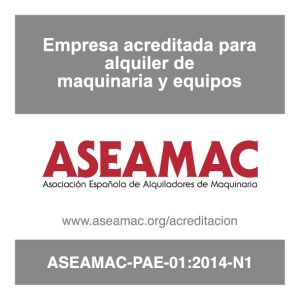 SELLO ASEANAC - Empresa acreditada para alquiler de maquinaria y equipos